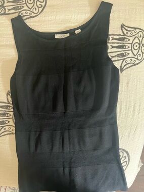 Cache Black Sleeveless Knit Tunic Top